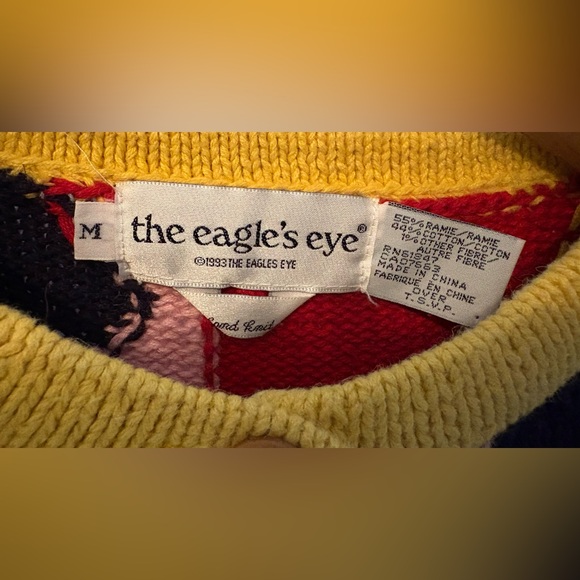 Vintage the eagle’s eye Button Up Fashion Knit Crewneck Sweater - Picture 7 of 15